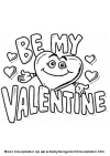 Kleurplaat Valentijnsdag Be my Valentine